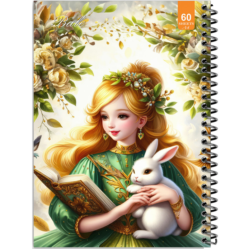دفتر نقاشی 60 برگ انتشارات بله طرح فانتزی دخترانه کد A4-O316