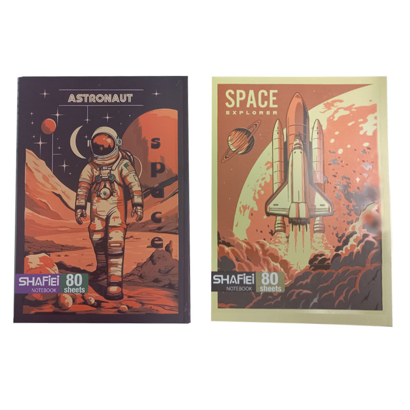 دفتر مشق 80 برگ شفیعی طرح فضانورد کد 4 مجموعه دو عددی
