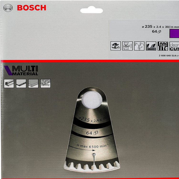 تیغ اره دیسکی بوش دل مولتی متریال 235MM-64T