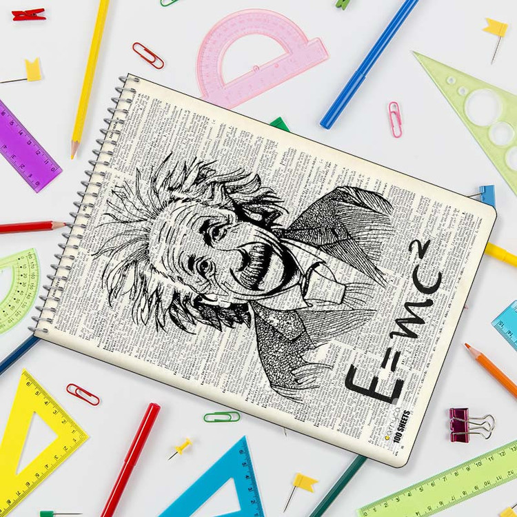 دفتر شطرنجی 100 برگ کارنیکا طرح روزنامه وینتج Vintage Newspaper کد 90881