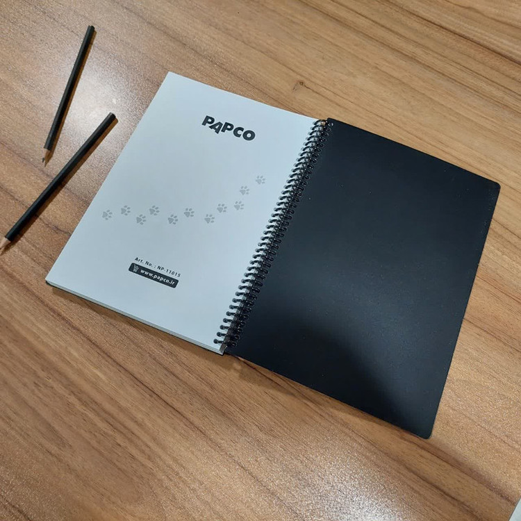 دفتر مشق 100 برگ پاپکو طرح CAT-B&W کد NP-11015
