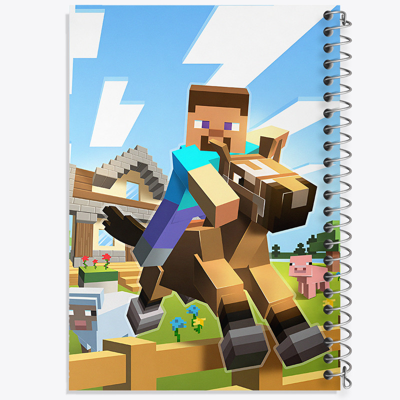 دفتر مشق 100 برگ خندالو طرح ماینکرافت (Minecraft) کد F14080
