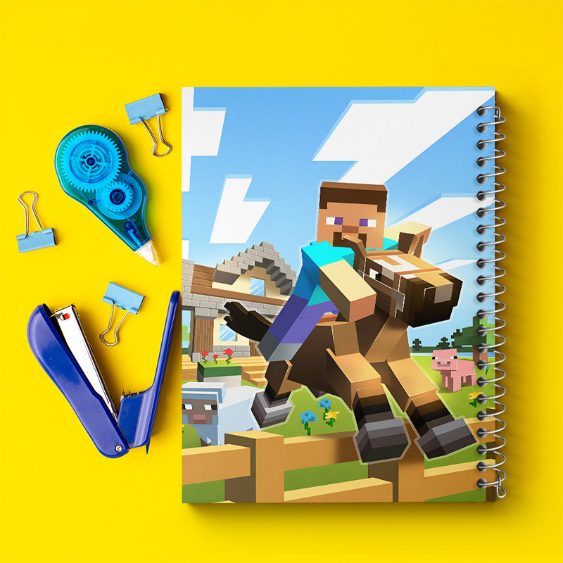 دفتر مشق 100 برگ خندالو طرح ماینکرافت (Minecraft) کد F14080