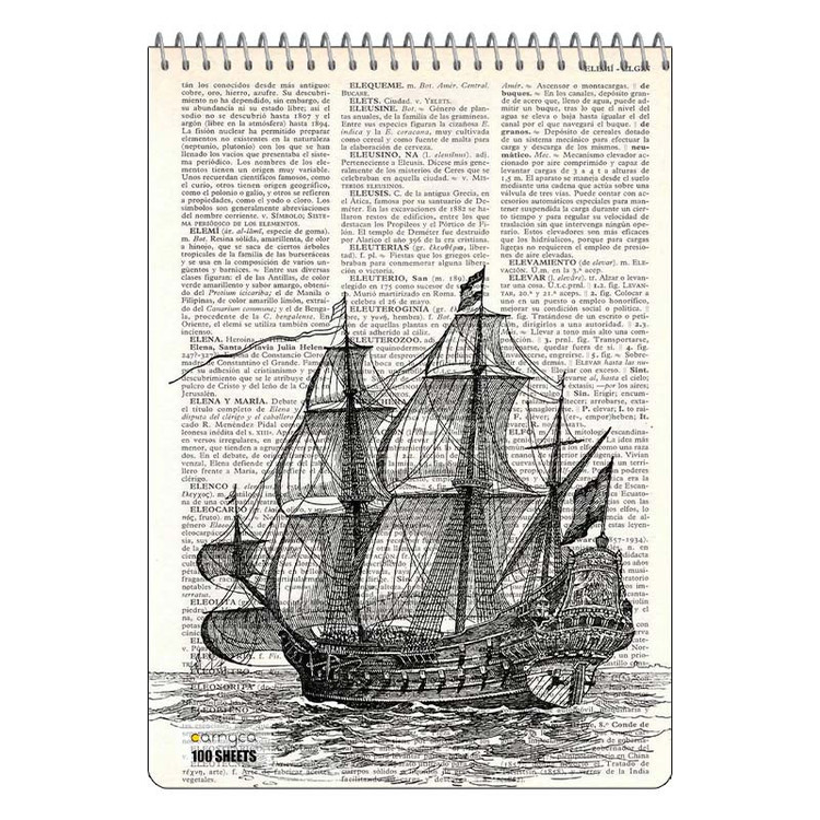 دفتر شطرنجی 100 برگ کارنیکا طرح روزنامه وینتج Vintage Newspaper کد 14761
