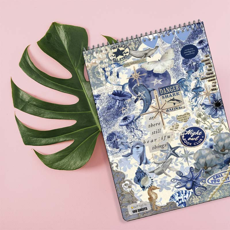 دفتر شطرنجی 100 برگ کارنیکا طرح وینتج اسکرپ بوک Vintage Scrapbook کد 60435