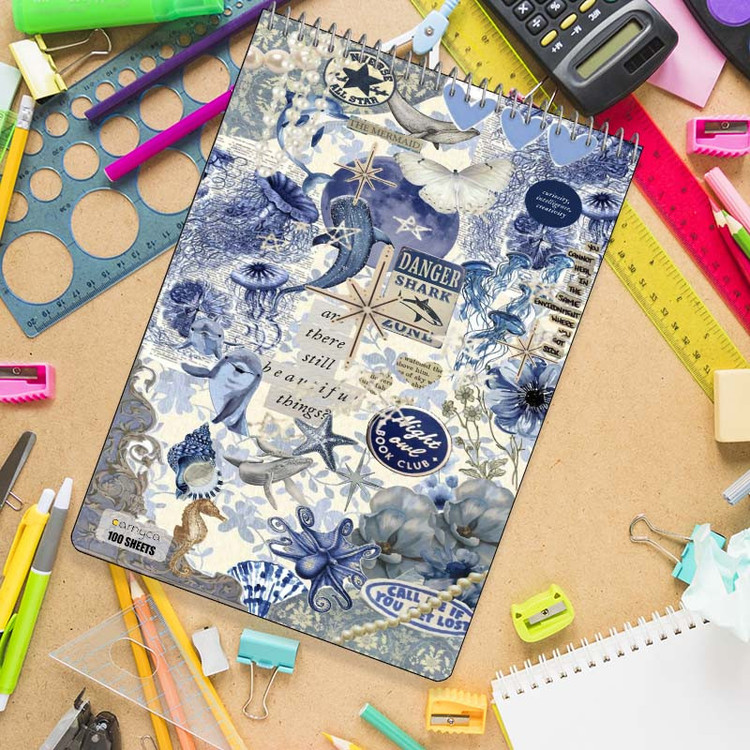دفتر شطرنجی 100 برگ کارنیکا طرح وینتج اسکرپ بوک Vintage Scrapbook کد 60435