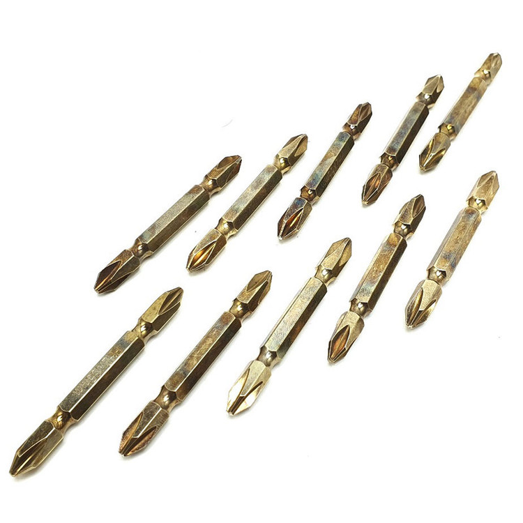 نوک پیچ گوشتی دو سر چهار سو باس مدل ph2-65MM مجموعه 10 عددی