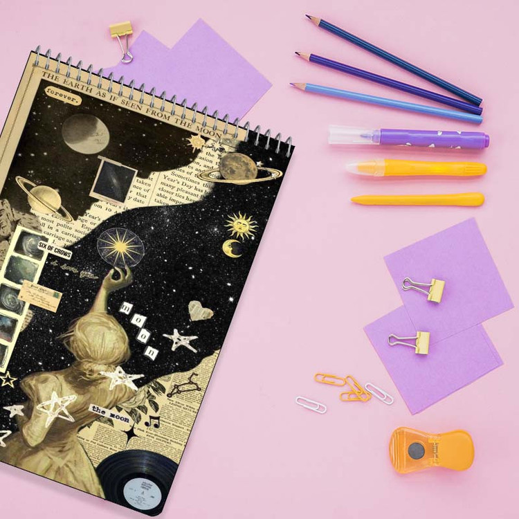 دفتر شطرنجی 100 برگ کارنیکا طرح وینتج اسکرپ بوک Vintage Scrapbook کد 24174