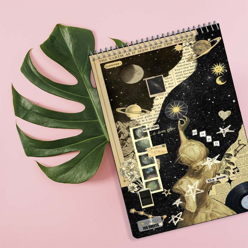 دفتر شطرنجی 100 برگ کارنیکا طرح وینتج اسکرپ بوک Vintage Scrapbook کد 24174