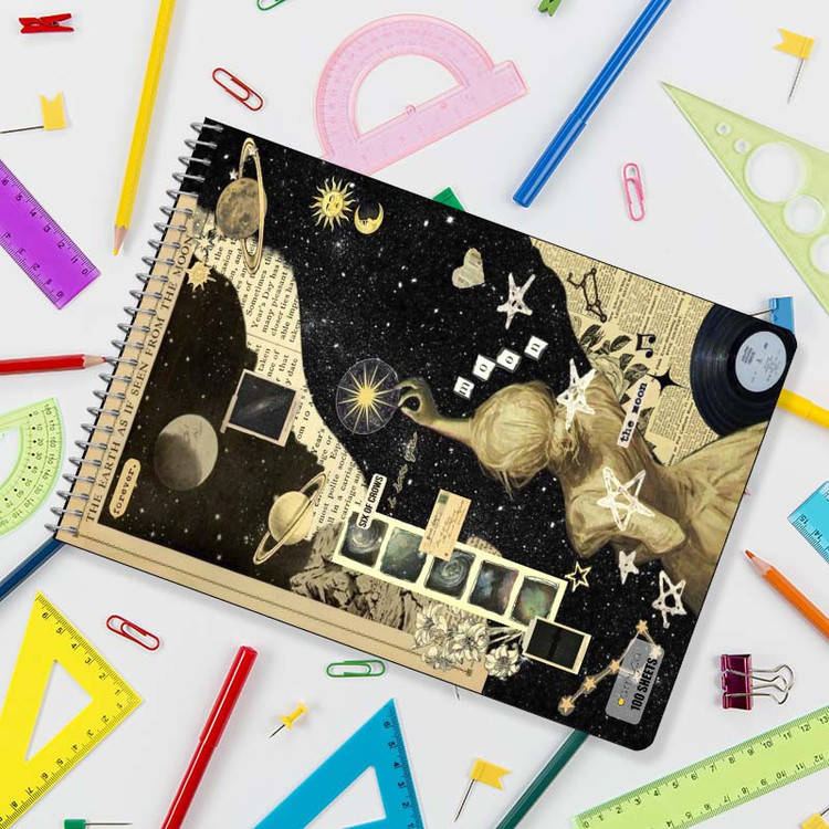 دفتر شطرنجی 100 برگ کارنیکا طرح وینتج اسکرپ بوک Vintage Scrapbook کد 24174