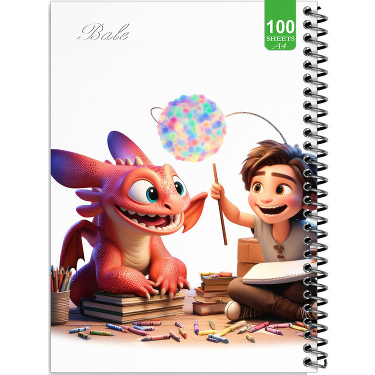 دفتر نقاشی 100 برگ بله طرح فانتزی پسرانه کد A4-N53