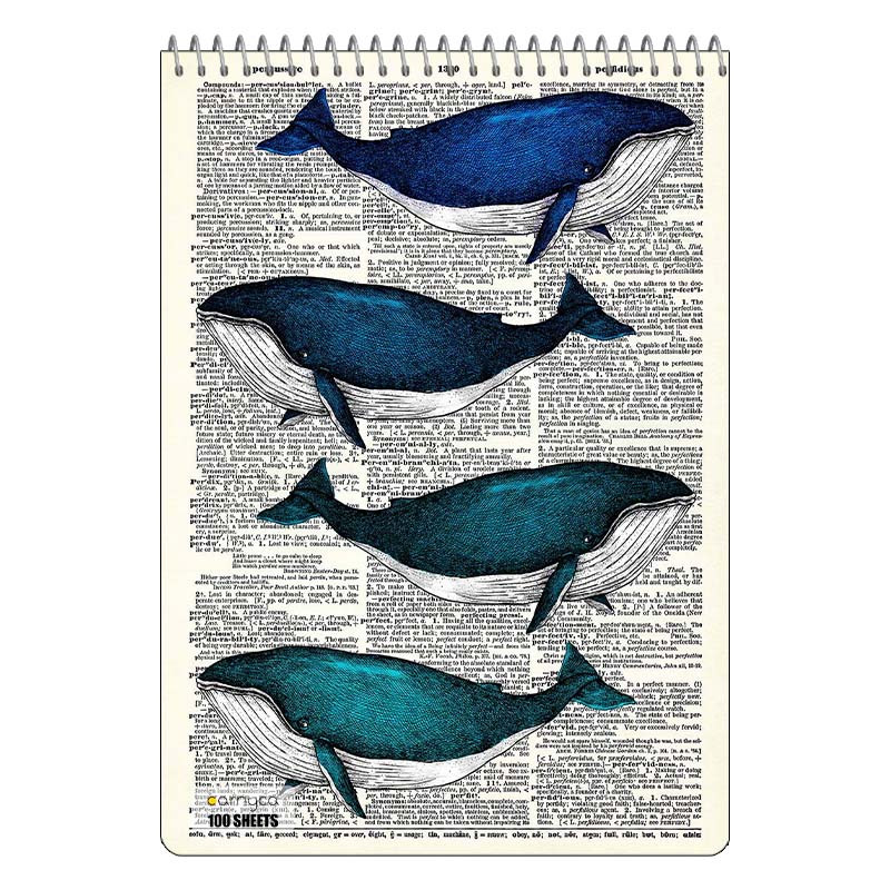 دفتر شطرنجی 100 برگ کارنیکا طرح روزنامه وینتج حیوانات Vintage Newspaper Animals کد 30101