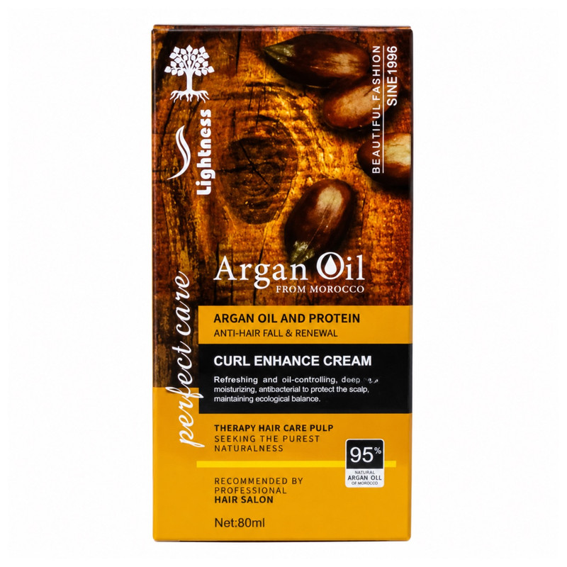 کرم مو تقویت کننده لایتنس مدل Argan Oil مناسب برای انواع مو حجم 80 میلی لیتر