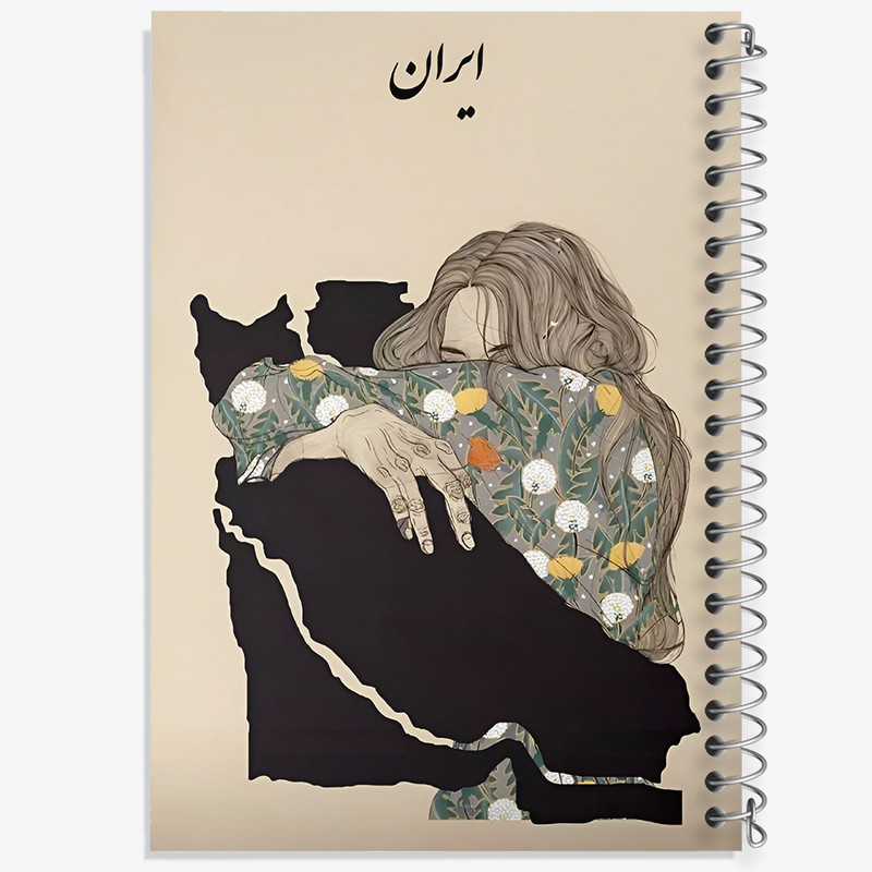 دفتر مشق 100 برگ خندالو طرح دختر و نقشه ایران کد F7639