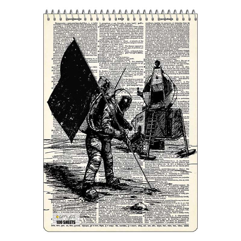 دفتر شطرنجی 100 برگ کارنیکا طرح روزنامه وینتج Vintage Newspaper کد 88878