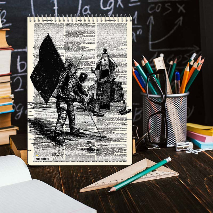دفتر شطرنجی 100 برگ کارنیکا طرح روزنامه وینتج Vintage Newspaper کد 88878