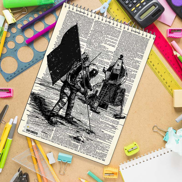 دفتر شطرنجی 100 برگ کارنیکا طرح روزنامه وینتج Vintage Newspaper کد 88878