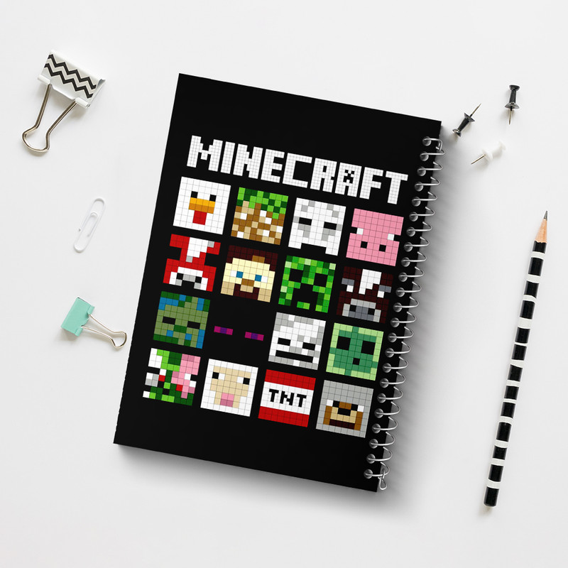 دفتر مشق 100 برگ خندالو طرح بازی ماینکرافت (Minecraft) کد 37006