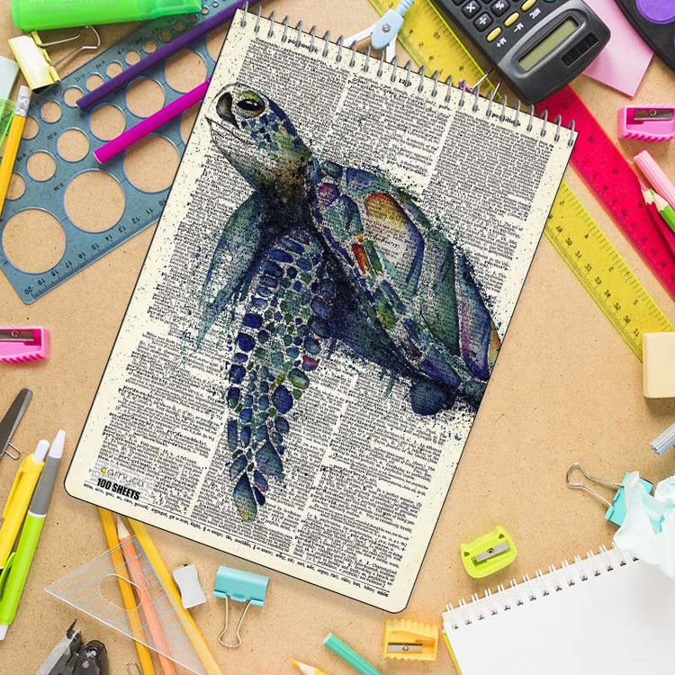 دفتر شطرنجی 100 برگ کارنیکا طرح روزنامه وینتج حیوانات Vintage Newspaper Animals کد 83119