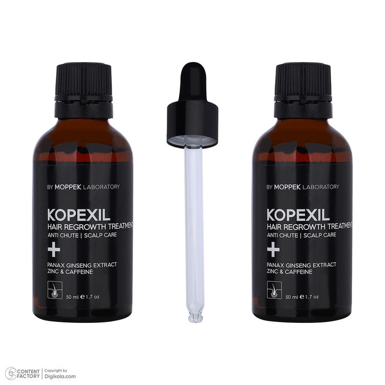 لوسیون تقویتکننده مو موپک مدل kopexil مناسب برای انواع مو حجم 50 میلیلیتر مجموعه 2 عددی
