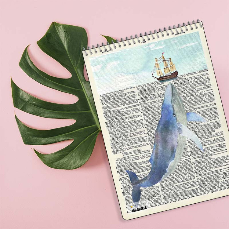 دفتر شطرنجی 100 برگ کارنیکا طرح روزنامه وینتج حیوانات Vintage Newspaper Animals کد 89191