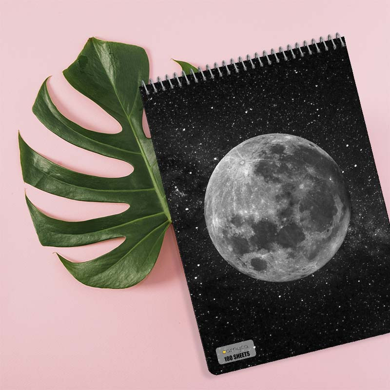 دفتر شطرنجی 100 برگ کارنیکا طرح روزنامه وینتج ماه Vintage Newspaper Moon کد 39957