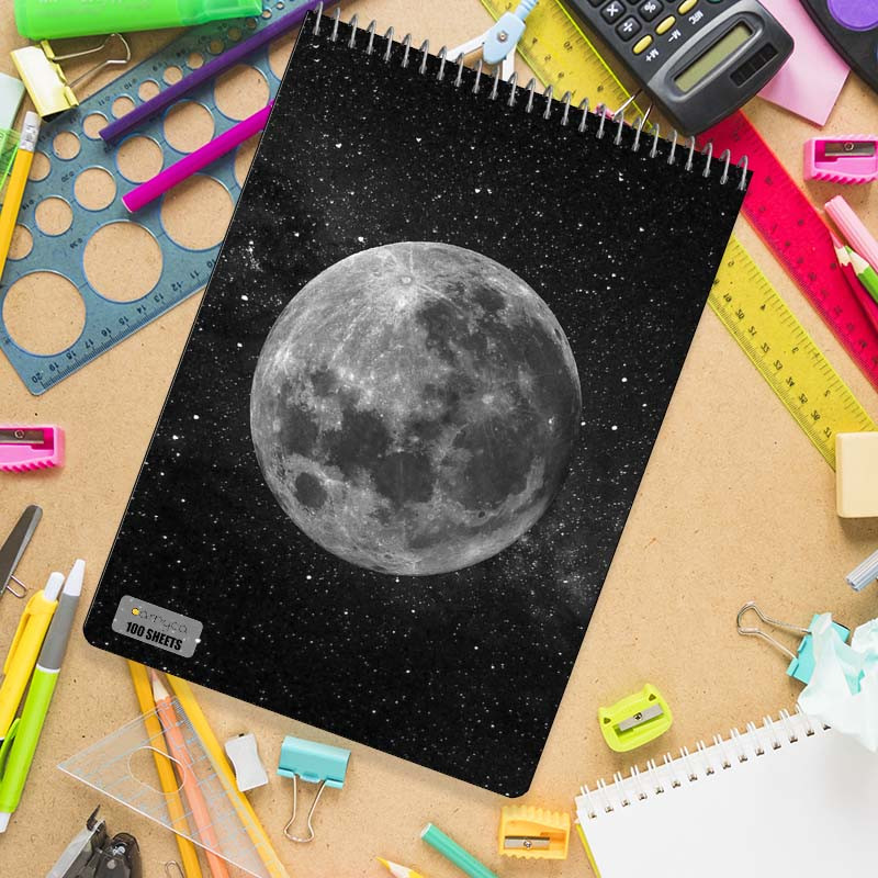 دفتر شطرنجی 100 برگ کارنیکا طرح روزنامه وینتج ماه Vintage Newspaper Moon کد 39957