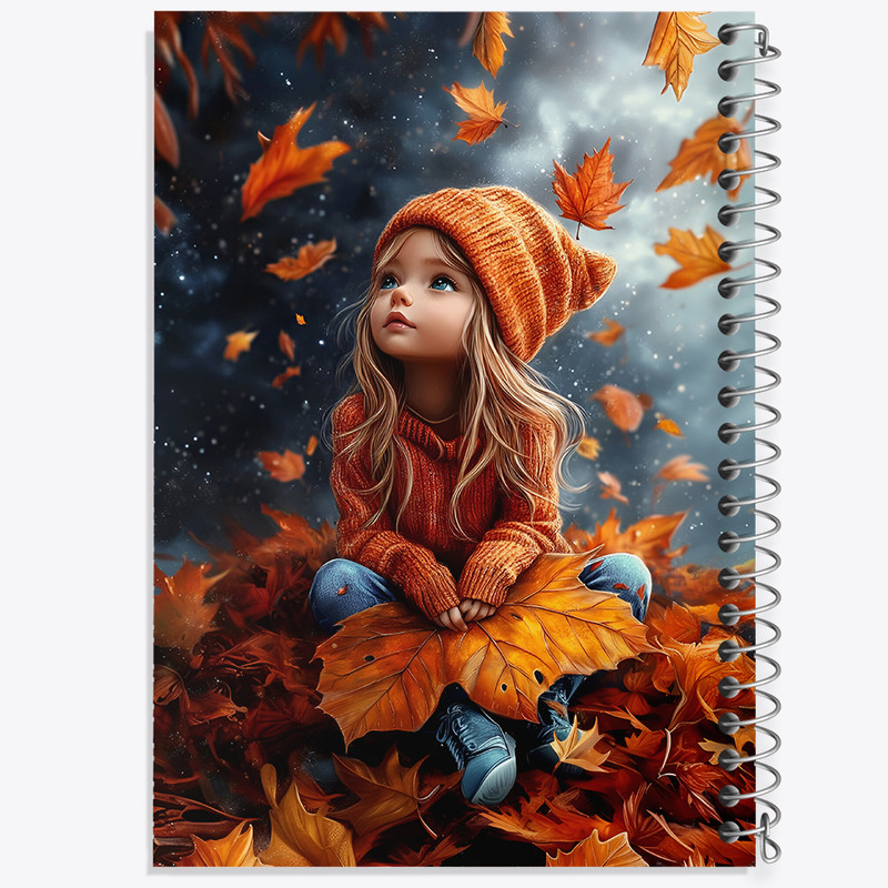 دفتر مشق 100 برگ خندالو طرح دختر و پاییز کد F5998