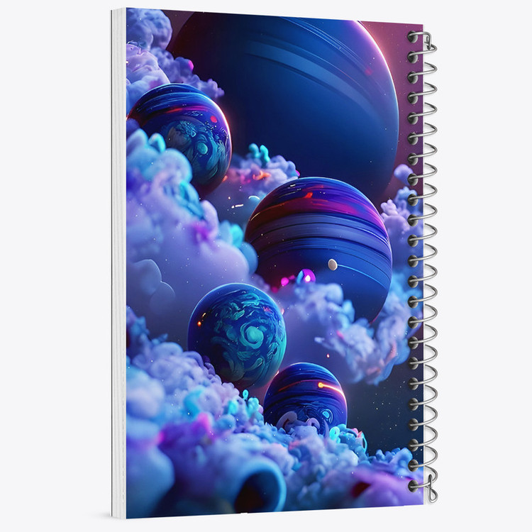 دفتر مشق 100 برگ خندالو طرح کهکشان (galaxy) کد F6450
