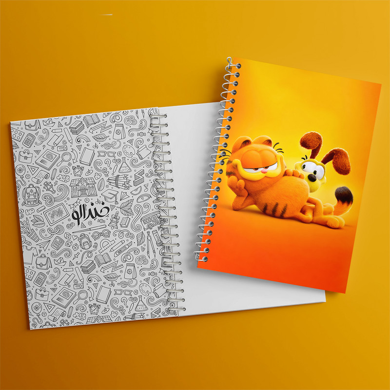 دفتر مشق 100 برگ خندالو طرح گارفیلد (Garfield) کد F6036