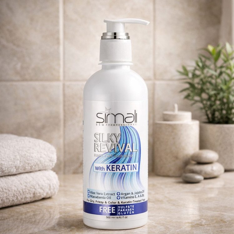 ماسک مو نرمکننده سیمالی استار مدل Silky Revival مناسب برای موهای خشک، وز و کراتین شده حجم 500 میلیلیتر