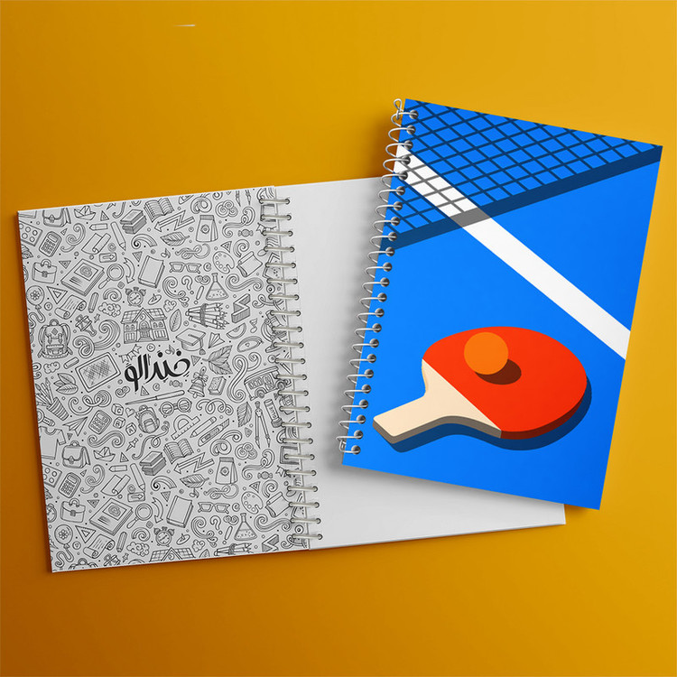 دفتر مشق 100 برگ خندالو طرح پینگ پنگ (ping pong) کد F12002