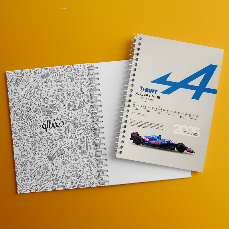 دفتر مشق 100 برگ خندالو طرح آلپاین (Alpine) کد F13490