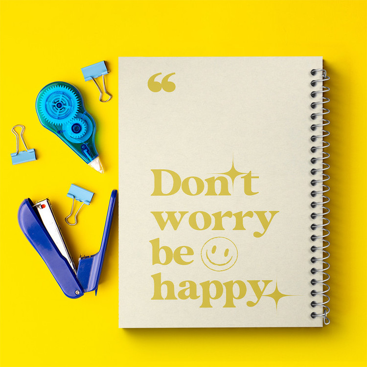دفتر مشق 100 برگ خندالو طرح Don't Worry Be Happy کد N2345