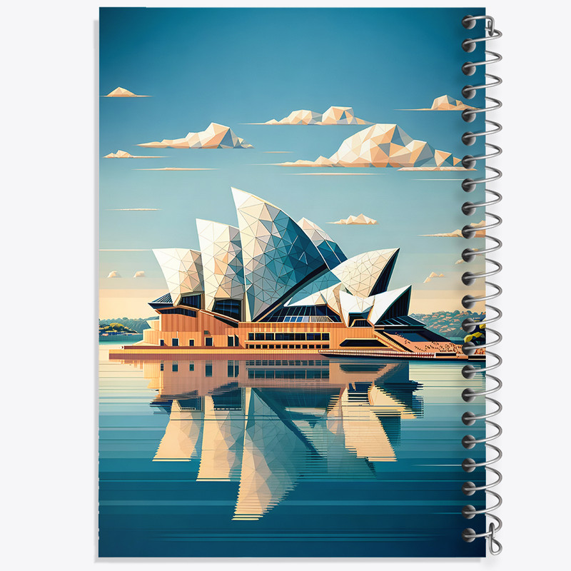 دفتر مشق 100 برگ خندالو طرح خانه اپرای سیدنی (Sydney Opera House) کد F6364