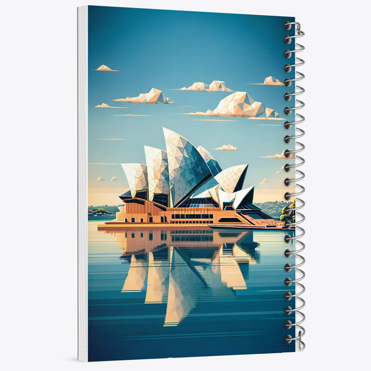 دفتر مشق 100 برگ خندالو طرح خانه اپرای سیدنی (Sydney Opera House) کد F6364