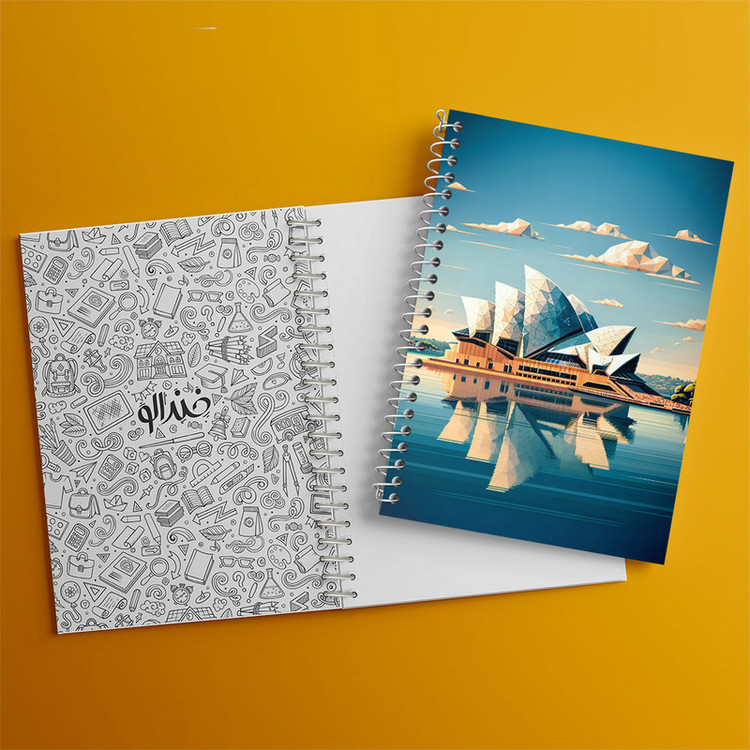 دفتر مشق 100 برگ خندالو طرح خانه اپرای سیدنی (Sydney Opera House) کد F6364