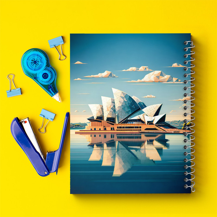 دفتر مشق 100 برگ خندالو طرح خانه اپرای سیدنی (Sydney Opera House) کد F6364