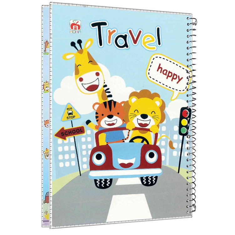 دفتر مشق 80 برگ آلما طرح TRAVEL مدل طلقی کد 7820