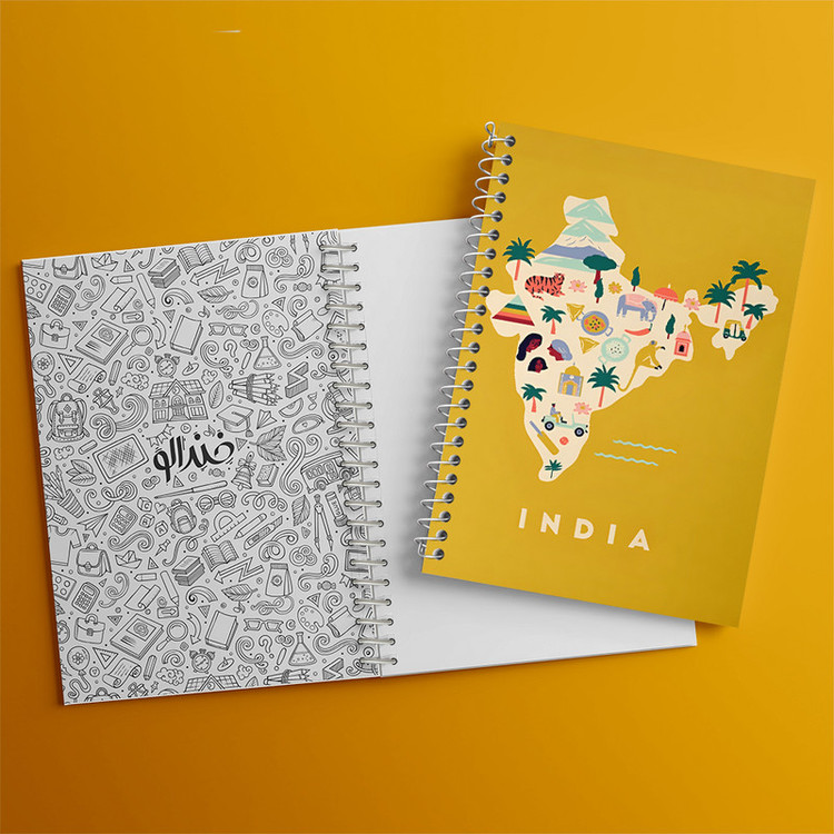 دفتر مشق 100 برگ خندالو طرح هند (India) کد F14362