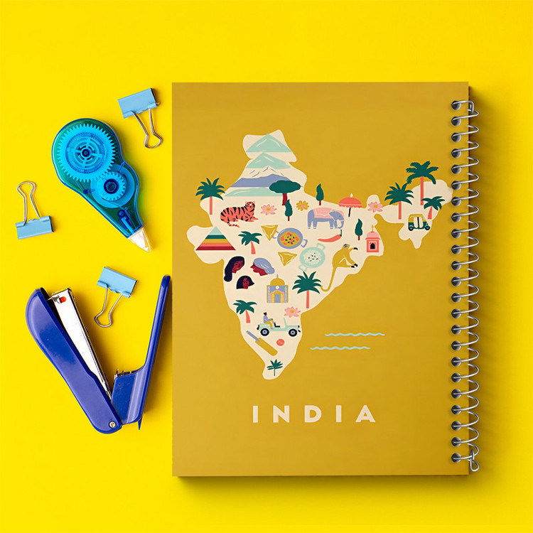 دفتر مشق 100 برگ خندالو طرح هند (India) کد F14362