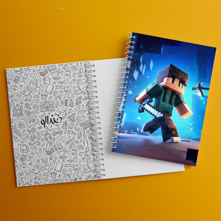 دفتر مشق 100 برگ خندالو طرح ماینکرافت (Minecraft) کد F3543