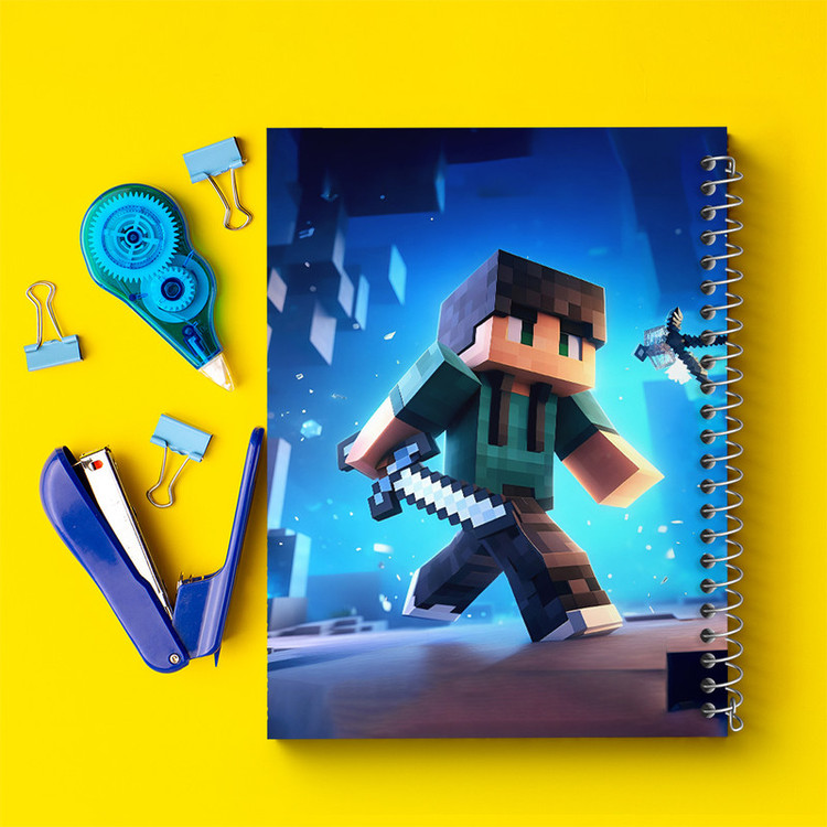 دفتر مشق 100 برگ خندالو طرح ماینکرافت (Minecraft) کد F3543