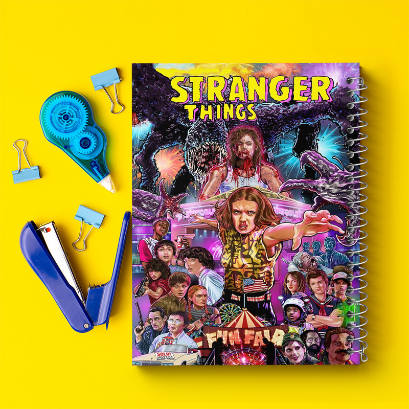 دفتر مشق 100 برگ خندالو طرح استرنجر تینگز (Stranger Things) کد F10168