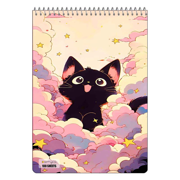 دفتر شطرنجی 100 برگ کارنیکا طرح گربه Cat کد 84622