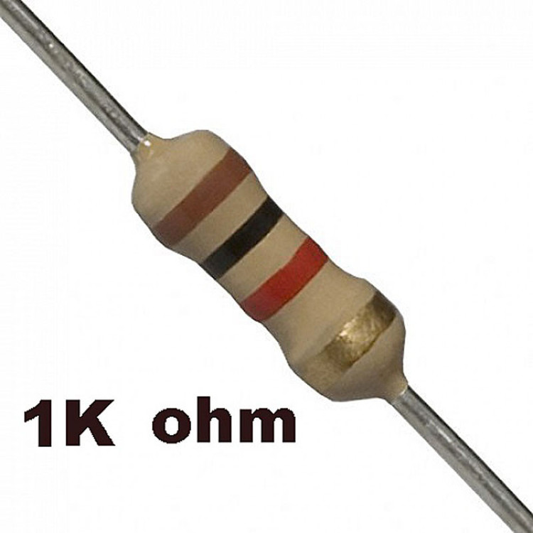 مقاومت 1 کیلو اهم 2 وات مدل 1K2w بسته 6 عددی