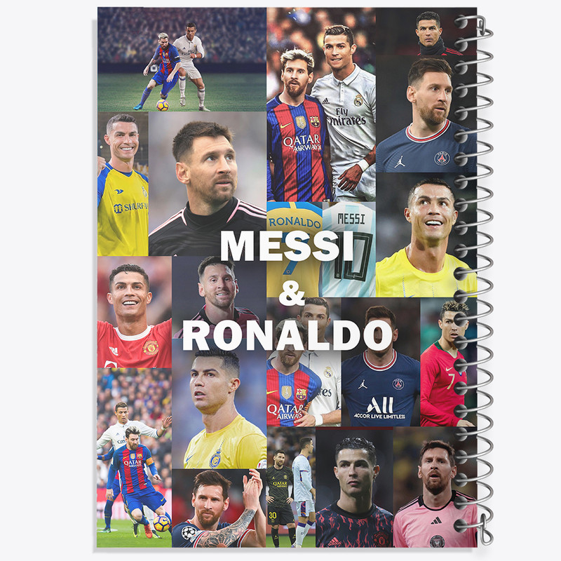 دفتر مشق 100 برگ خندالو طرح مسی و رونالدو (Messi and Ronaldo) کد N9177