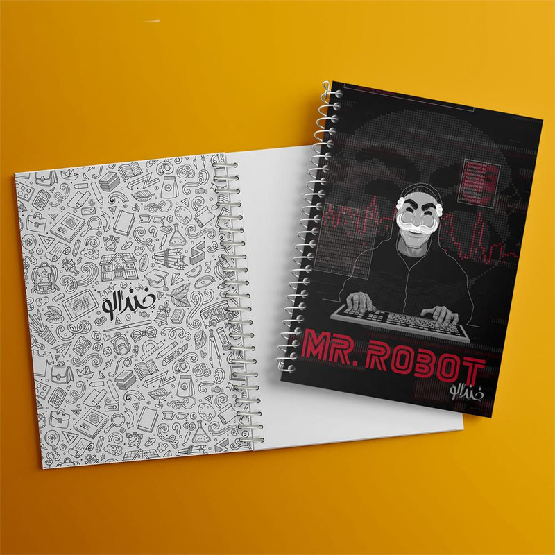 دفتر مشق 100 برگ خندالو طرح سریال آقای ربات Mr.Robot کد 10232
