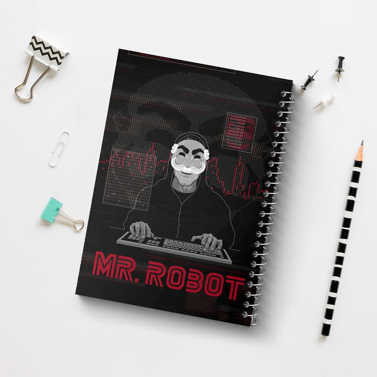 دفتر مشق 100 برگ خندالو طرح سریال آقای ربات Mr.Robot کد 10232