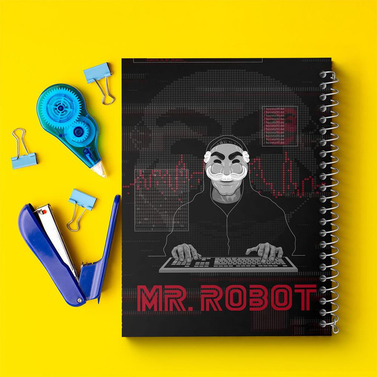 دفتر مشق 100 برگ خندالو طرح سریال آقای ربات Mr.Robot کد 10232